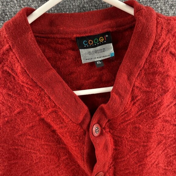 COOGI Women Pure New Wool Cardigan Sweater Red Buttons Pockets Knit Soft ~med - Picture 12 of 16